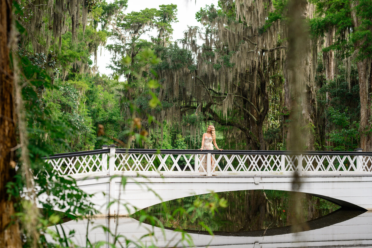 Whimsical Charleston Senior Portraits at Magnolia Plantation & Rainbow Row