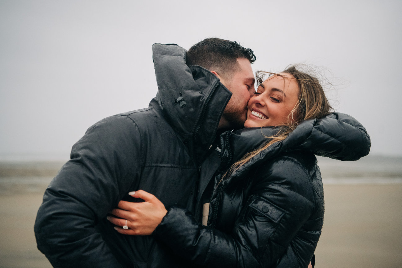 Surprise Engagement at Popham Beach Maine
