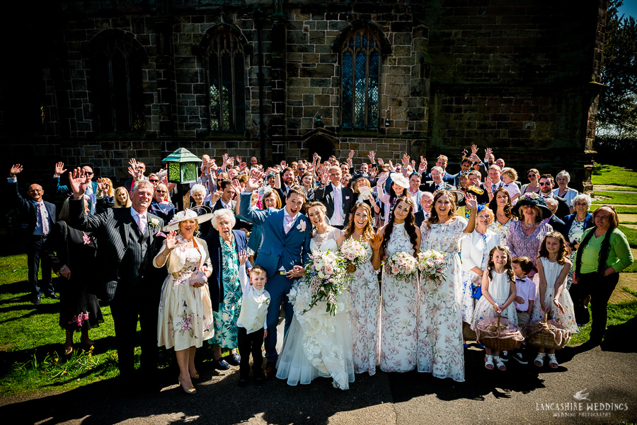 Cheshire wedding guest group shot