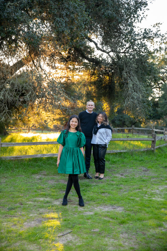 Family portraits during Sunset in Sebastopol,  Sonoma County Ca, taken by Sheila Johnson of Studio J Photography