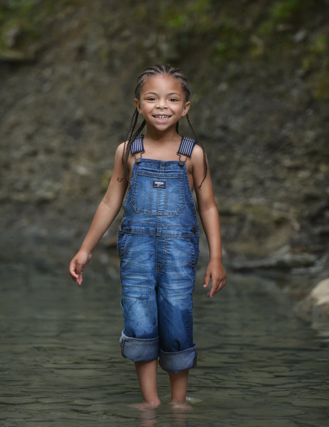 Creek photo session at Cincinnati Nature Center in his cute overalls