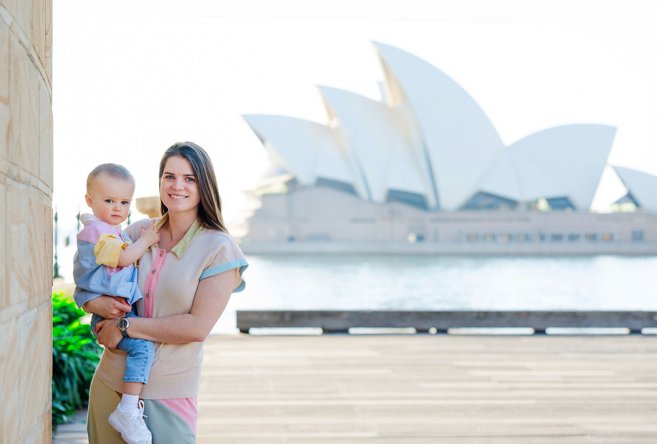 Portrait of a mother and baby during a Sydney Family Photography Session with Sarah Iris Photography.