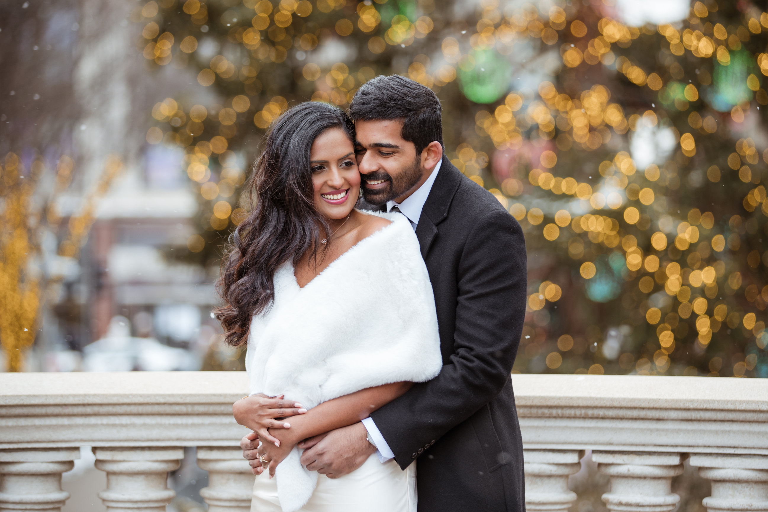 navy blue dress for baby girl Winter Engagement Session Mount Falcon