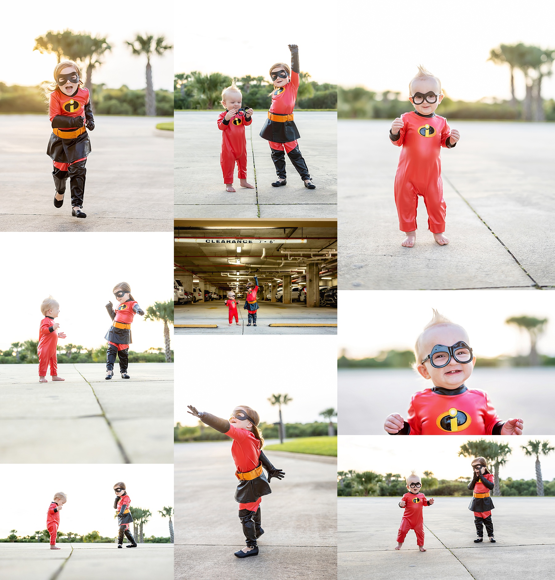 siblings dressed up in halloween costumes from the incredibles movie by disney