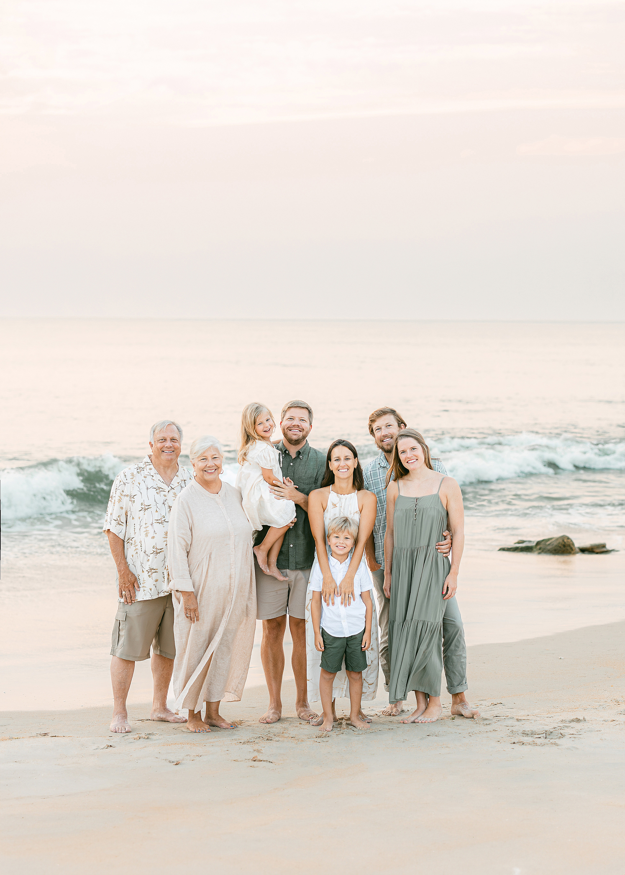An extended family beach portrait in Saint Augustine, Florida.