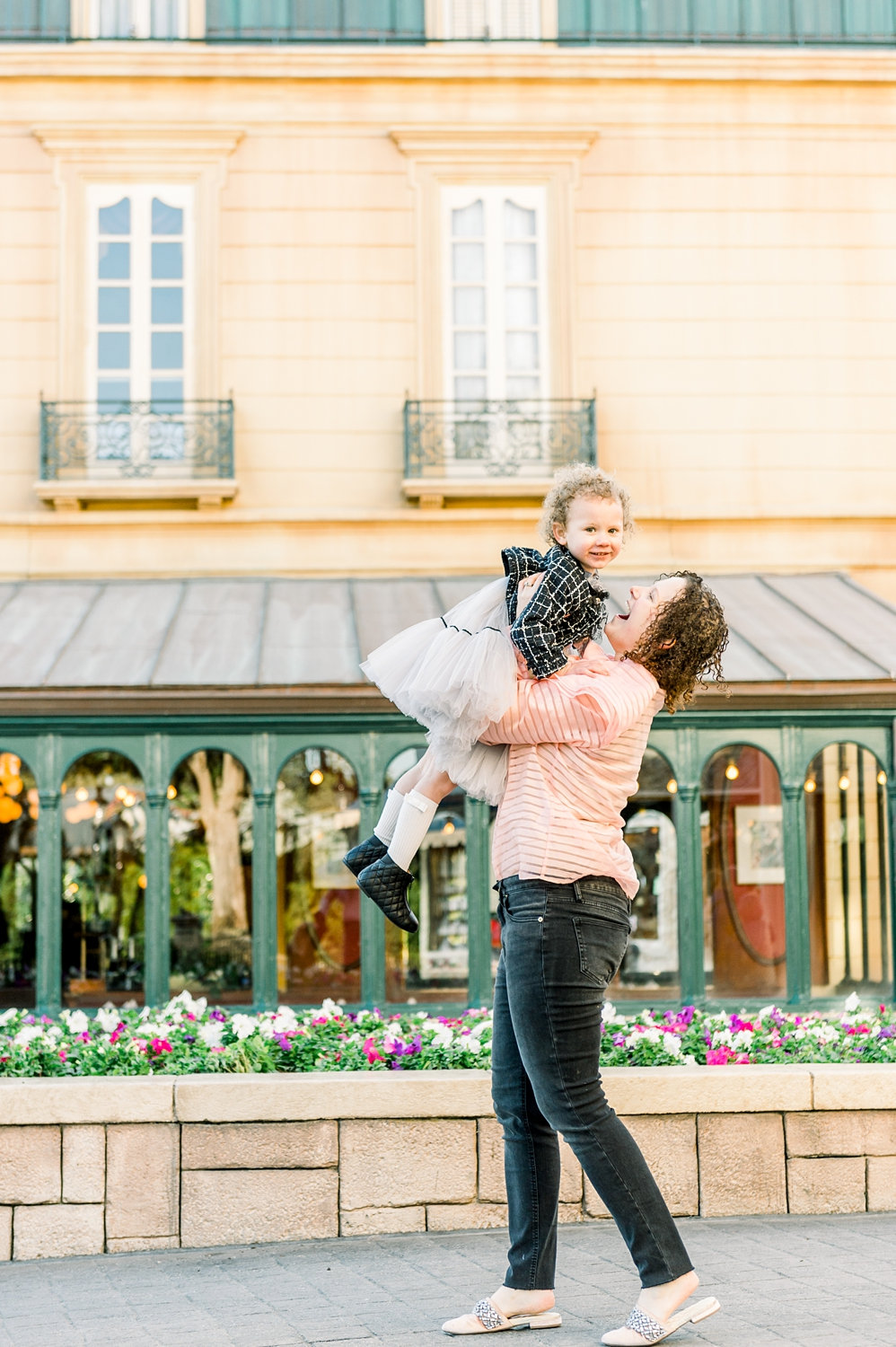 mom and daughter in EPCOT, mother and daughter at EPCOT, France