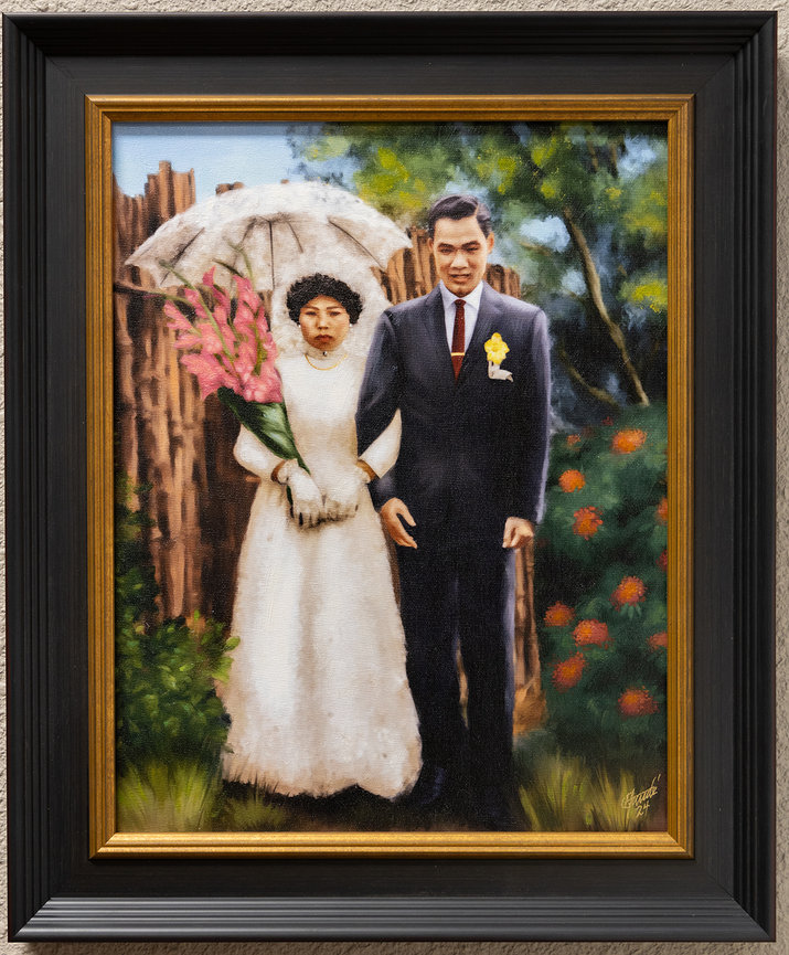 A painting created from original photos as a wedding anniversary gift -  Hayward Gaude Photography and Fine Portraits
