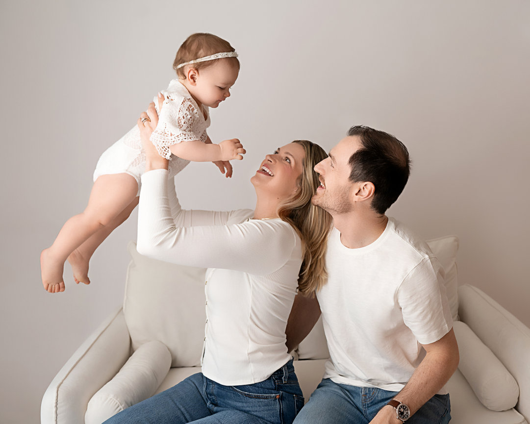 Sea Girt family captured in clean and modern, lifestyle studio session