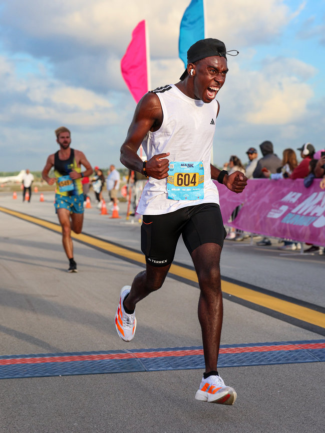 Runner competing in a South Florida road race