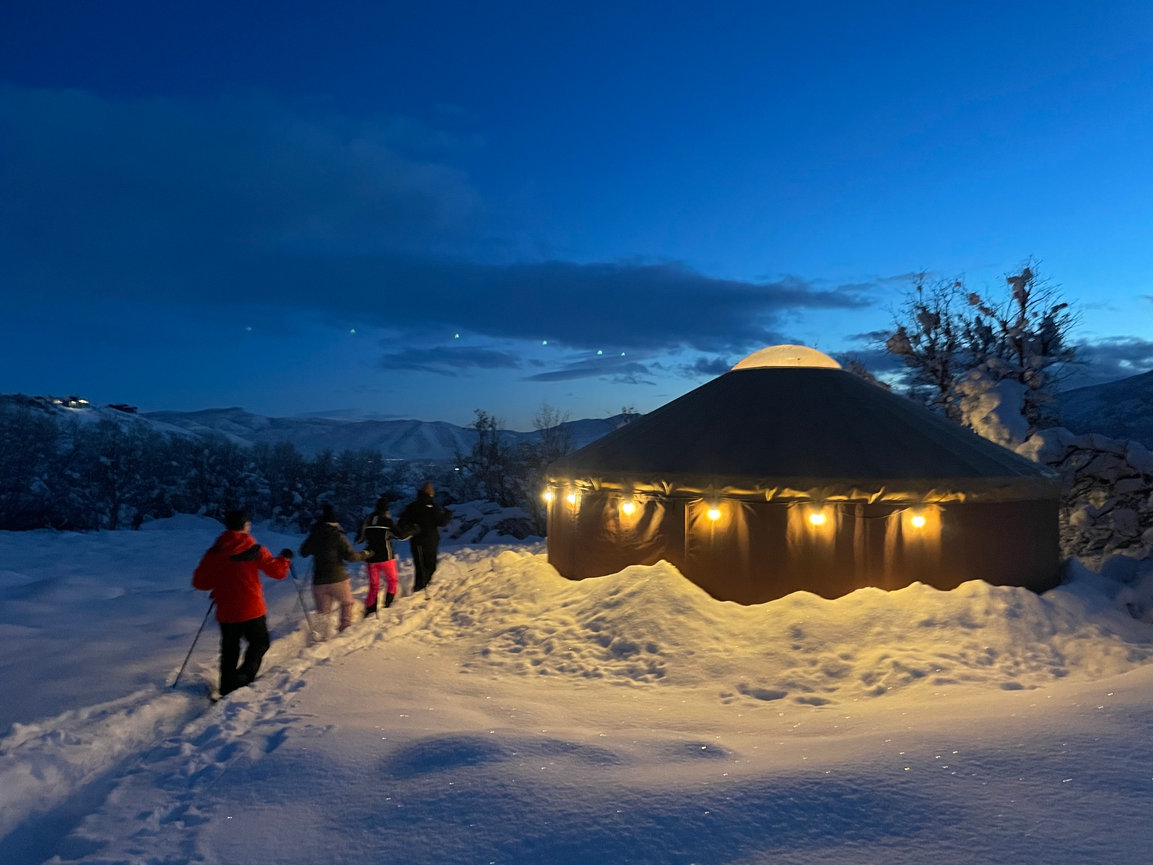 Snowshoe & Yoga in a Yurt park city yoga adventures