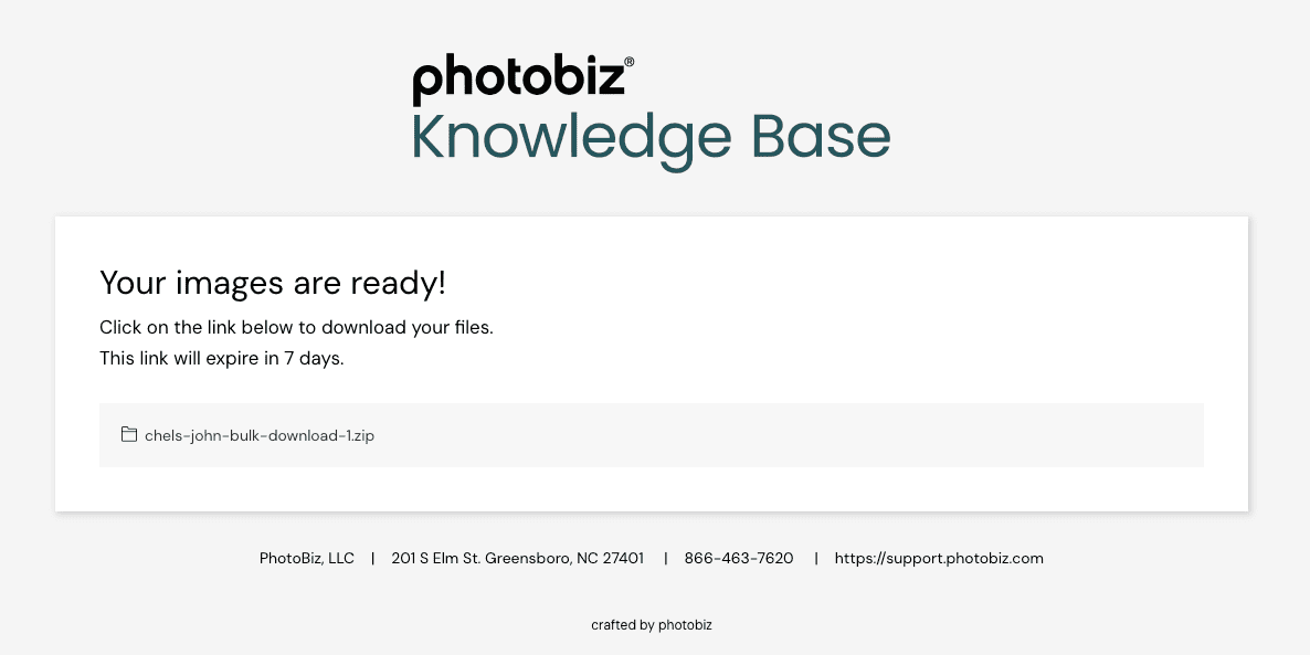 Bulk Download Progress How To Do Bulk Downloads from a Client Galleries Event - PhotoBiz ...