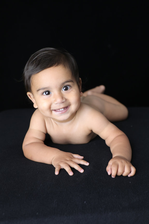 naked baby in studio