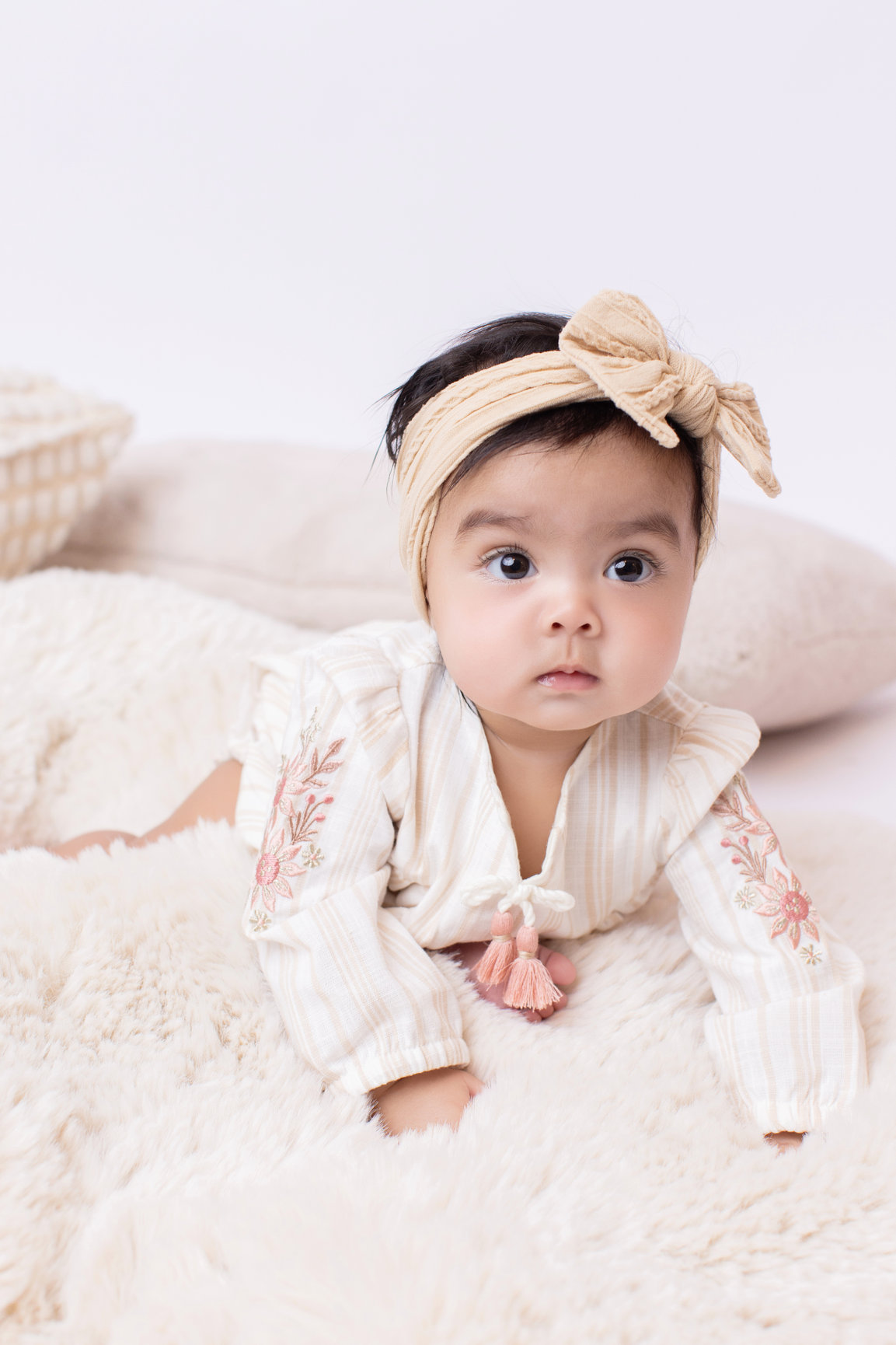 Calgary baby milestones photography lilac fur and cream half way to one Milestones II session photo 4