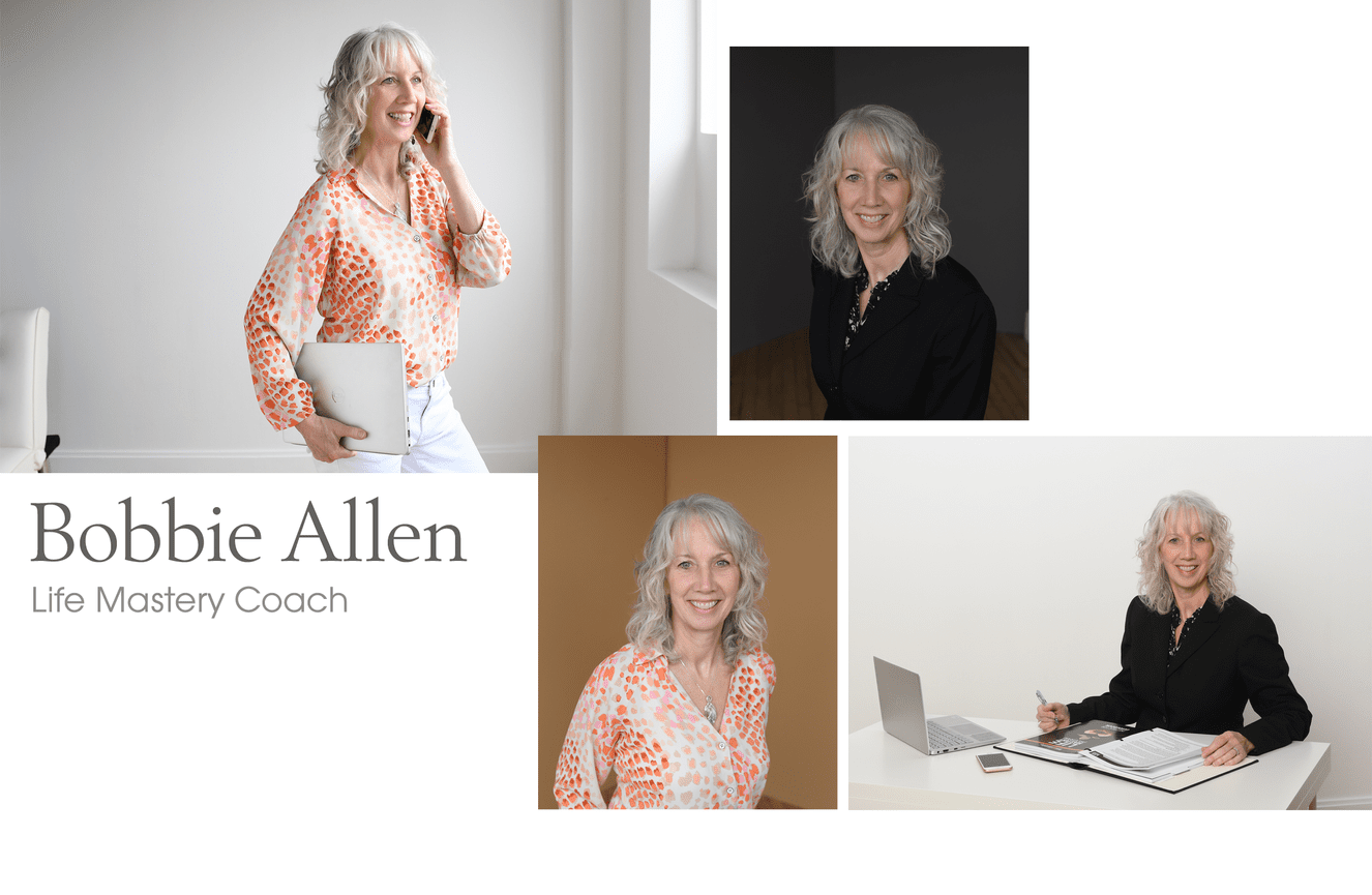 Mastery coach, Bobbie, working on her laptop and making business calls.