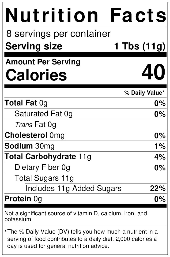 Nutrition Facts Save the Day Seasonings