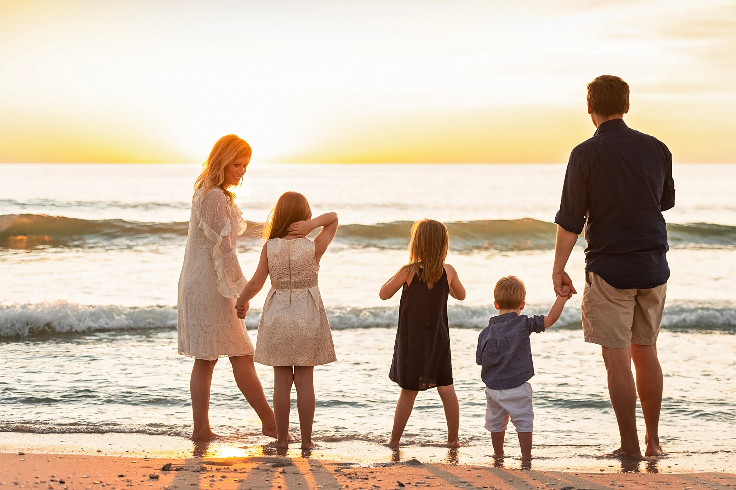 beach family silhouettes, Naples, Florida family portrait photographer, Rya Duncklee