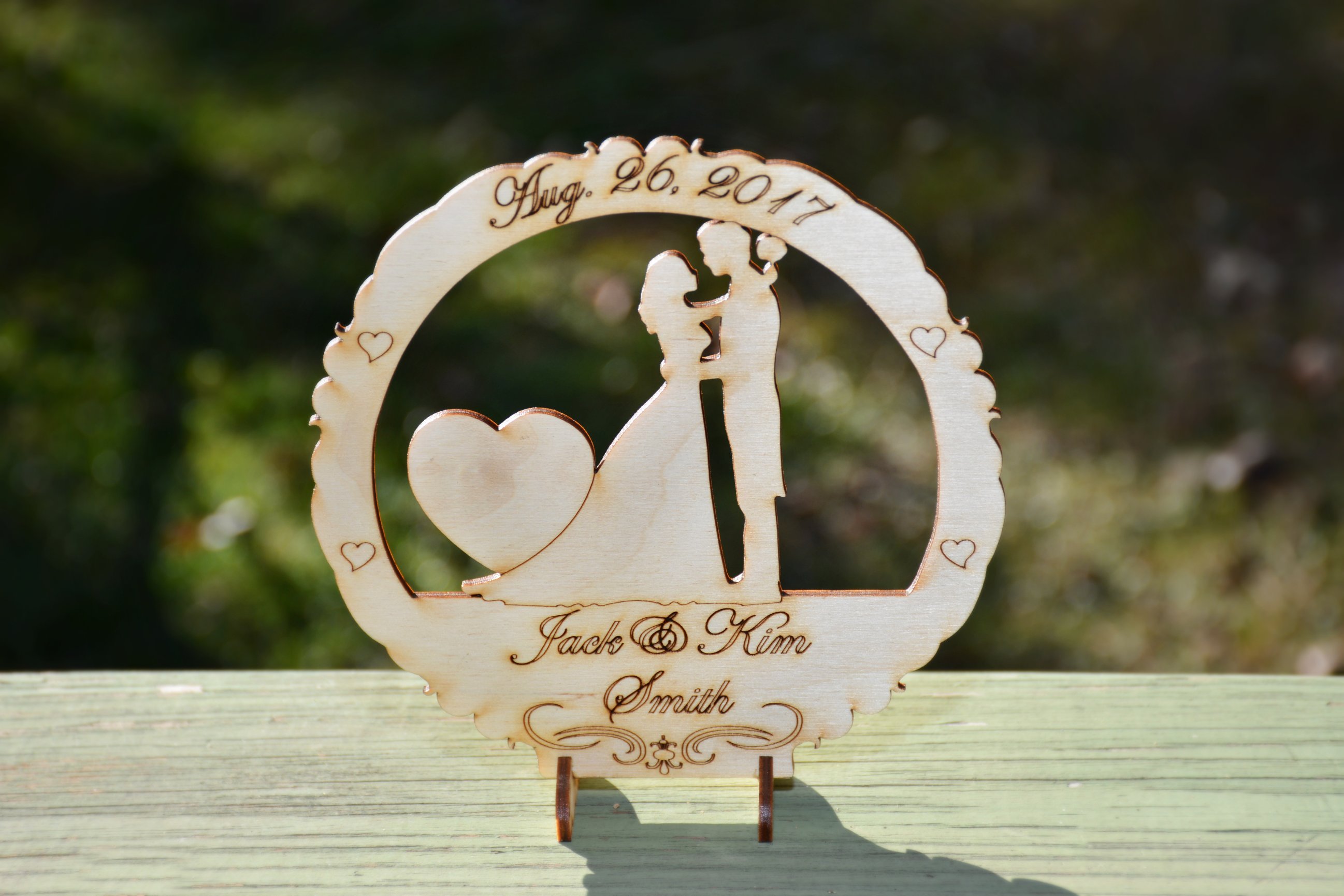 Personalized Wedding Cake Topper - Gatlinburg's Little Log Wedding Chapel