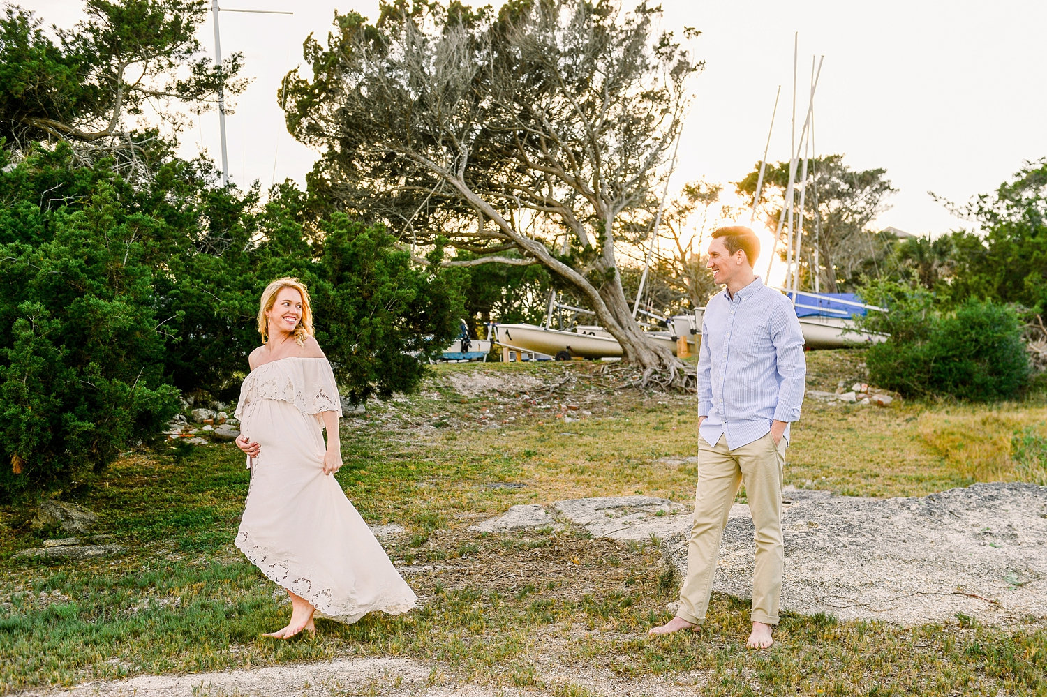 intercoastal Florida couple portrait, maternity portrait couple, Saint Augustine Beach, Rya Duncklee